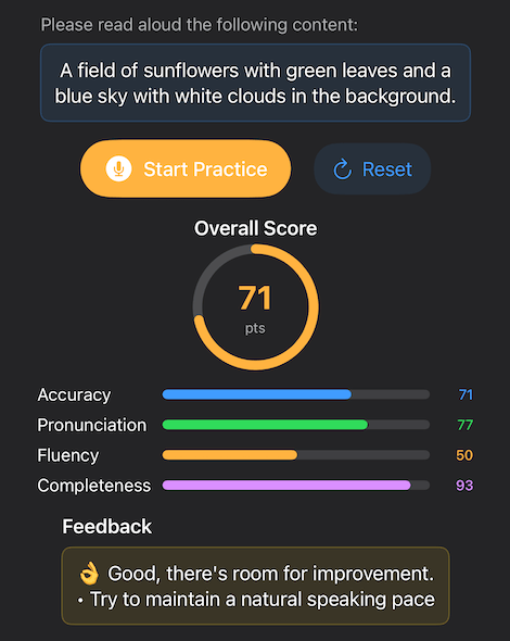ActionsCam Speak & Score Screenshot
