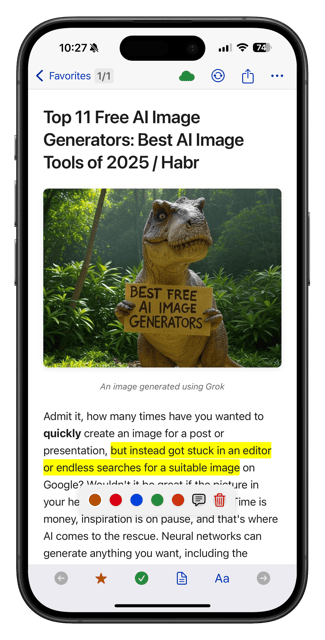 ReadIt-Later on iPhone